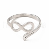 304 Stainless Steel Hollow Out Infinity Finger Ring for Women RJEW-B027-14P-2