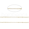 Brass Heart & Plastic Pearled Link Chains CHC-M025-34G-2