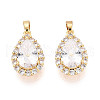 Brass Micro Pave Cubic Zirconia Pendants KK-N272-01G-01-1
