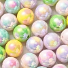 UV Plating Rainbow Iridescent Acrylic Beads OACR-K003-004-2