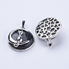 Natural Dyed & Heated Black Agate Kitten Pendants G-K234-D10-2