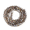 Transparent Electroplate Glass Beads Strands EGLA-A039-T3mm-B30-2
