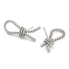 Knot Brass Stud Earrings for Women EJEW-S216-04B-P-2