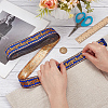 Ethnic Style Polyester Jacquard Leaf Ribbons SRIB-WH0011-198A-3