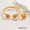 Elegant Brass Flower Cuff Ring & Bangle Set for Women YN2787-5