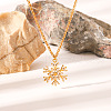 Elegant Stainless Steel White Enamel Snowflake Pendant Necklaces for Women XM2904-3