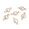 Brass Micro Pave Clear Cubic Zirconia Link Connectors ZIRC-K087-14KCG-2