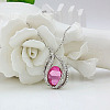 Teardrop Alloy Crystal Rhinestone & Glass Pendant Necklaces for Women FS-WGA4344-01-1