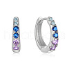 S925 Sterling Silver Colorful Cubic Zirconia Hoop Earrings ZY9820-2-1