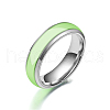 Luminous 304 Stainless Steel Flat Plain Band Finger Ring LUMI-PW0001-117E-05-1