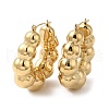 Ion Plating(IP) 304 Stainless Steel Round Beaded Hoop Earrings EJEW-Z022-04G-1