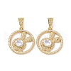 Brass Micro Pave Cubic Zirconia Pendants ZIRC-F134-26G-01-2