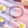 8mm Round Electroplated Crackle Glass Beaded Stretch Bracelets BJEW-JB10534-02-2