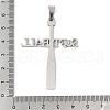 304 Stainless Steel Big Pendants STAS-U040-04P-3