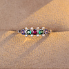925 Sterling Silver with Cubic Zirconia Adjustable Finger Rings for Women KM1162-2-2
