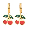 304 Stainless Steel Enamel Hoop Earrings EJEW-M080-01G-2