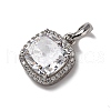 925 Sterling Silver Pave Clear Cubic Zirconia Pendants STER-F063-01A-01-2