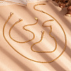 Stainless Steel Box Chain Necklaces & Bracelets & Anklets Sets for Unisex SO5210-1-2