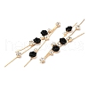 Real 18K Gold Plated Brass with Glass Rhinestone Tassel Big Pendants KK-B074-14G-01-2