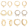   10Pcs 2 Style Brass Huggie Hoop Earring with 2Pcs Ring Stud Earring Findings KK-PH0002-84-1