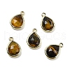 Natural Tiger Eye Faceted Pendants G-U019-05G-11-1