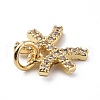 Brass Micro Pave Cubic Zirconia Charms X-ZIRC-F131-16G-12-3