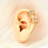 Brass Micro Pave Clear Cubic Zirconia Cuff Earrings EJEW-F370-34G-2