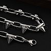 304 Stainless Steel Spike Link Chain Necklaces for Women Men NJEW-A043-02P-3