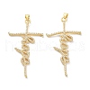 Brass Micro Pave Clear Cubic Zirconia Pendants KK-D004-25G-2