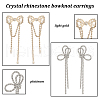ANATTASOUL 2 Pairs 2 Style Crystal Rhinestone Bowknot Dangle Stud Earrings EJEW-AN0002-31-3