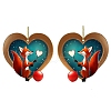 Acrylic Heart Fox Hanging Ornaments PW-WGF73DB-01-4