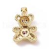 Brass Micro Pave Cubic Zirconia Pendants KK-C012-04G-3