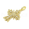 Rack Plating Brass Micro Pave Clear Cubic Zirconia Pendants KK-B091-24G-2