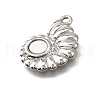 304 Stainless Steel Pave Natural White Shell Pendants STAS-C122-21C-02P-2