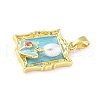 Brass Enamel Pendants KK-Z101-09G-D02-2