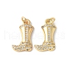 Brass Micro Pave Clear Cubic Zirconia Pendants ZIRC-I071-05G-1