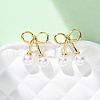 Cherry Brass ABS Plastic Pearl Stud Earrings EJEW-U062-03G-01-2