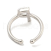 Rack Plating Brass Open Cuff Rings for Women RJEW-F162-01P-P-3