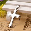 Tarnish Resistant 304 Stainless Steel Latin Cross Pendants STAS-I035-32B-1