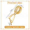 Olycraft 3Pcs 3 Colors Rhodium Plated Sterling Silver Ice Pick Pinch Bails STER-OC0001-02-2