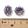 Brass Pave Natural Amethyst Multi-Strand Links KK-D366-01P-E-3