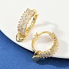 Heart Brass Micro Pave Clear Cubic Zirconia Hoop Earrings EJEW-S275-04G-3
