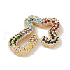 Rack Plating Brass Micro Pave Cubic Zirconia Twister Clasps KK-NH0002-13G-02-2