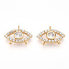 Brass Pave Clear Cubic Zirconia Charms KK-N254-170G-1