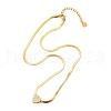 Heart 304 Stainless Steel Micro Pave Cubic Zirconia Pendant Necklaces NJEW-F285-03-3