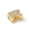 Brass Micro Pave Clear Cubic Zirconia Initial Multi-strand Links KK-S520-01G-11-2
