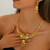 Elegant Alloy Flower Tassel Necklace & Earrings Set for Women Wedding US0443-4