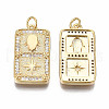 Brass Micro Pave Clear Cubic Zirconia Pendants KK-S356-231G-NF-2