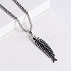 Creative Punk Style Fishbone Pendant Necklaces QX5165-4