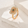 Geometric Hollow Brass Micro Pave Cubic Zirconia Adjustable Finger Rings for Women ZD6795-1-2